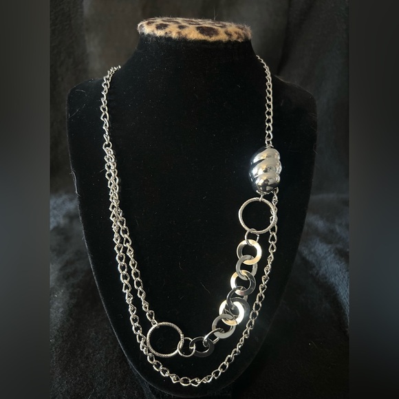 Silver Multi-Chain Necklace - Picture 1 of 6